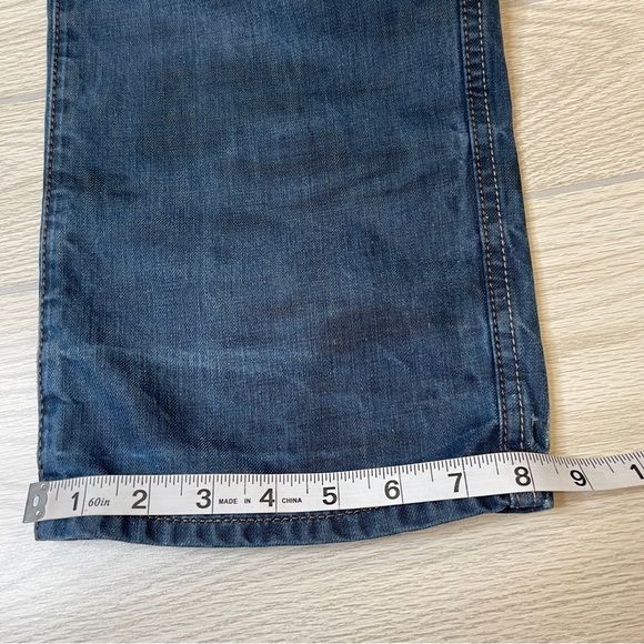 Robert Graham Slim Jim Straight Button Fly Blue Dark Wash Denim Jeans  Size 38W - Picture 13 of 14